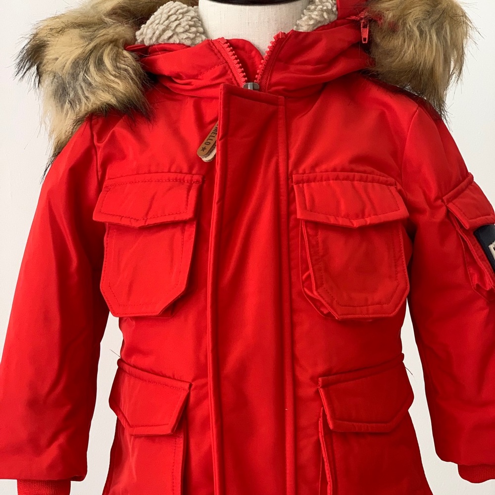 Fred Mello Red Winter Jacket for Boys and Girls
